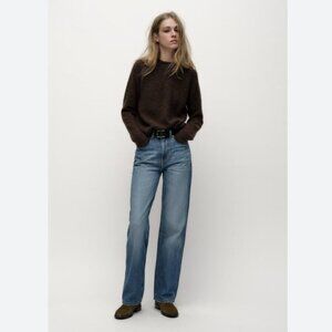 Zara Straight High Waist Long Length Jeans